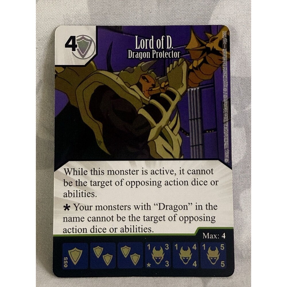 DICE MASTERS YU-GI-OH UNCOMMON CARD #055 LORD OF D. DRAGON PROTECTOR